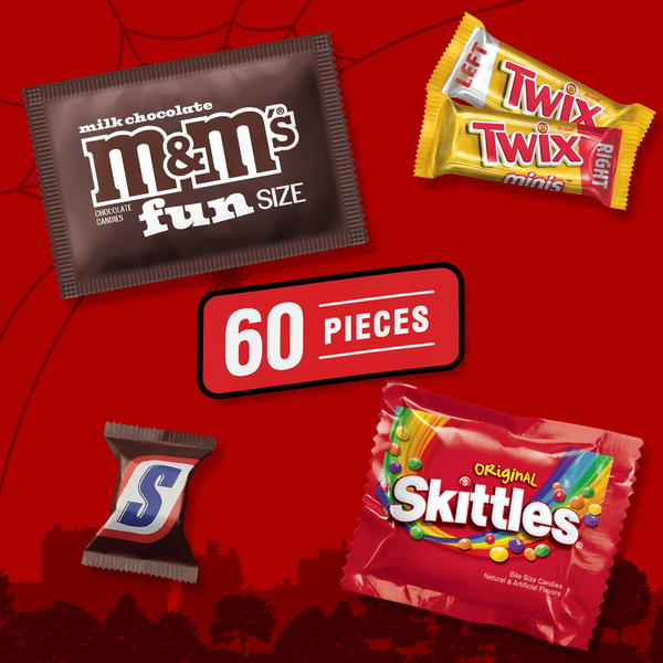 Mars M&M's, Snickers, Skittles & Twix Halloween Candy, 60