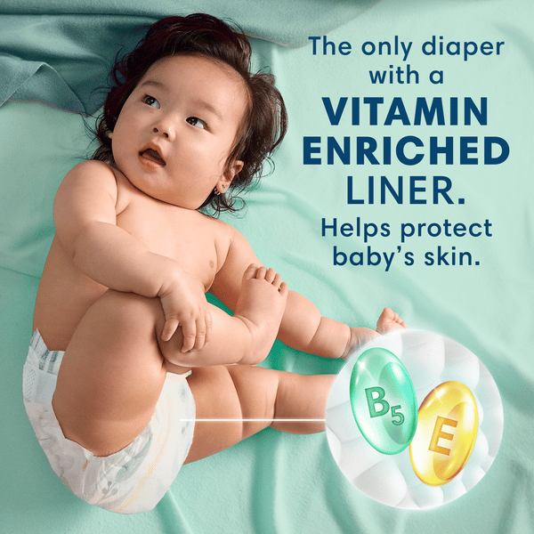Pampers Pure Size 4 features: plant-based, hypoallergenic, premium protection