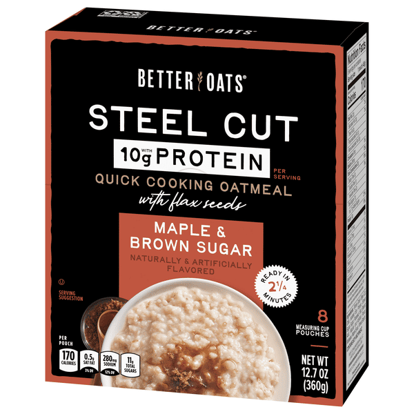 Better Oats Steel Cut With Protein Maple & Brown Sugar