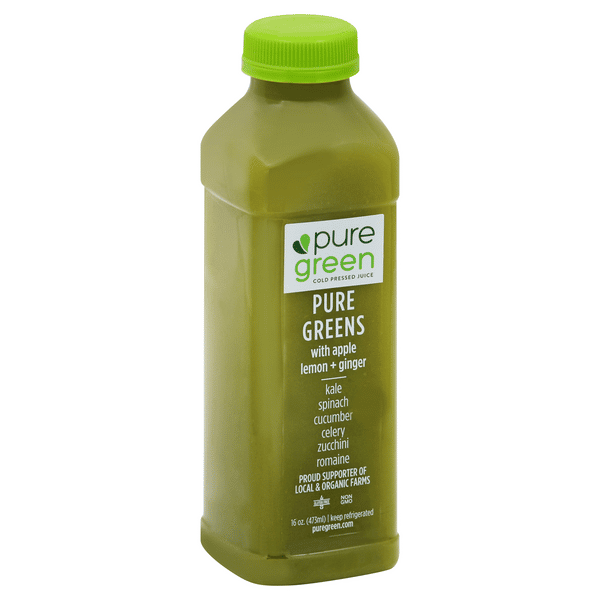 Pure Green Pure Greens With Apple Lemon + Ginger, 100% Juice