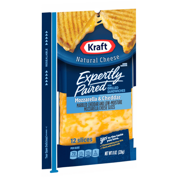 Kraft Mozzarella & Cheddar Natural Cheese Slices 12 Slices