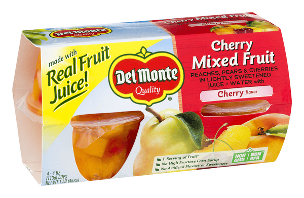 Del Monte Cherry Mixed Fruit In Light Syrup With Cherry Flavor 4 Pack ...