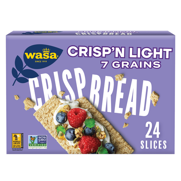 トリートメント flour Wasa Crisp'N Light 7 Grains Crispbread, Crackers, Non-Gmo