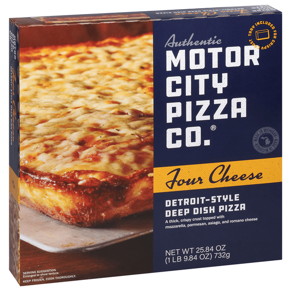 pizzaページです。 Motor City Pizza, Detroit-Style Deep Dish, Four Cheese | Hy