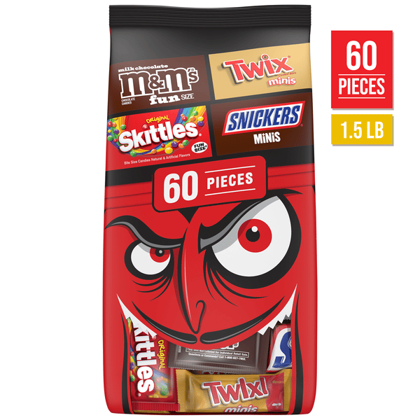 Mars M&M's, Snickers, Skittles & Twix Halloween Candy, 60
