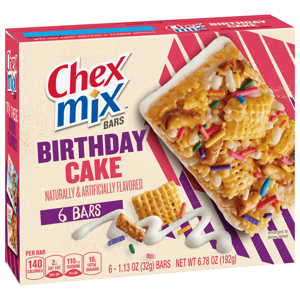 Chex Mix Bars, Birthday Cake 6-1.13oz. Bars | Hy-Vee Aisles