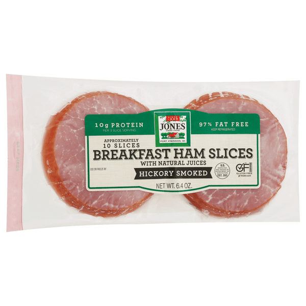 Jones Dairy Farm Naturally Hickory Smoked Sliced Ham – 32 Count main image 1