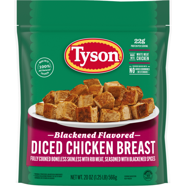 Tyson Frozen Blackened Flavored Diced Chicken Breast | Hy