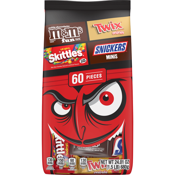 Mars M&M's, Snickers, Skittles & Twix Halloween Candy, 60