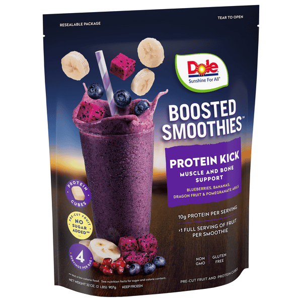 Dole Protein Smoothie, Blueberries, Bananas, Dragon Fruit