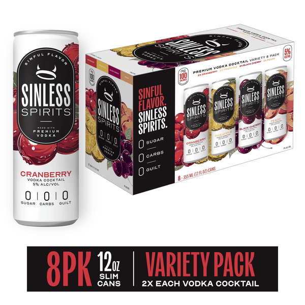 Sinless Break Sinless Spirits Premium Assorted Vodka Cocktail Variety 8Pk | Hy-Vee ...