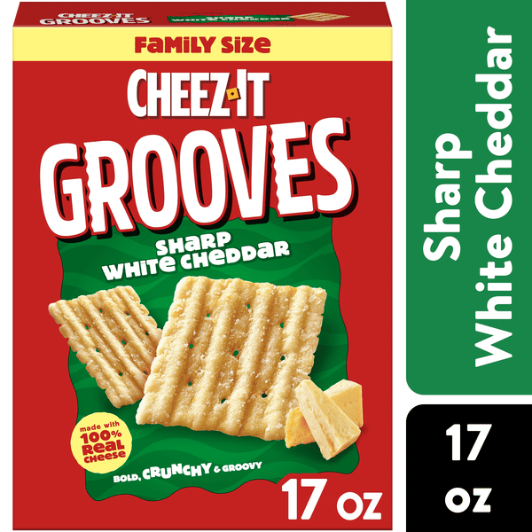 Cheez-It Grooves Crunchy Cheese Crackers Sharp White Cheddar