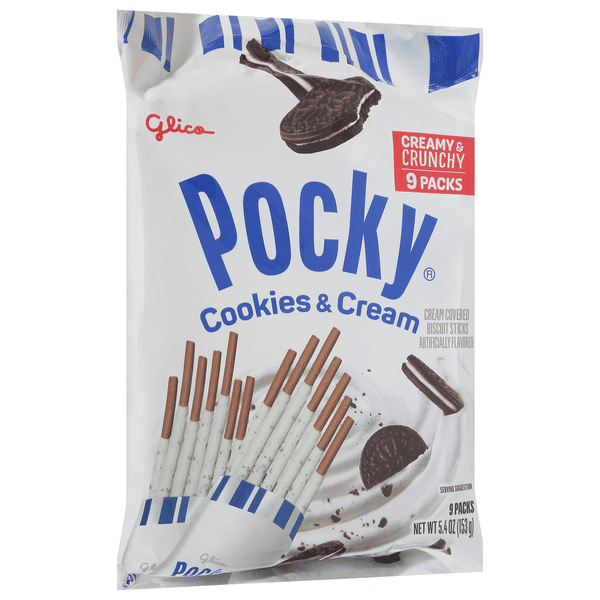 Pocky Cookies & Cream Biscuit Sticks, 9 Packs | Hy-Vee