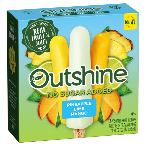 Outshine Fruit Ice Pops, Pineapple Lime Mango Assorted, No