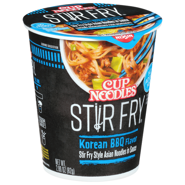 Nissin Cup Noodles Stir Fry Korean BBQ Flavor Asian Noodles