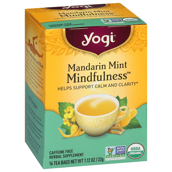 Yogi Herbal Tea, Mandarin Mint, Mindfulness, 16Ct Tea Bags