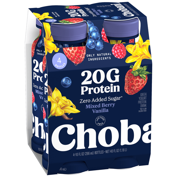Chobani 20G Protein Drinkable Greek Yogurt, Assorted (8 x 296 ml)