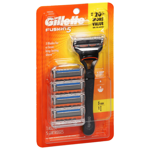 Gillette Fusion5 Value Pack Razor - Handle + 5 Blade Refills | Hy-Vee ...