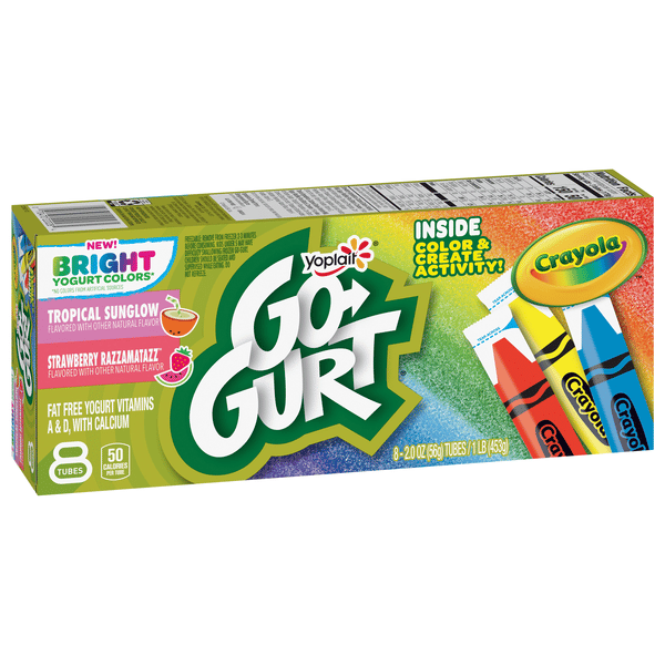 Yoplait Go-Gurt Bright Yogurt, Fat Free, Tropical Sunglow
