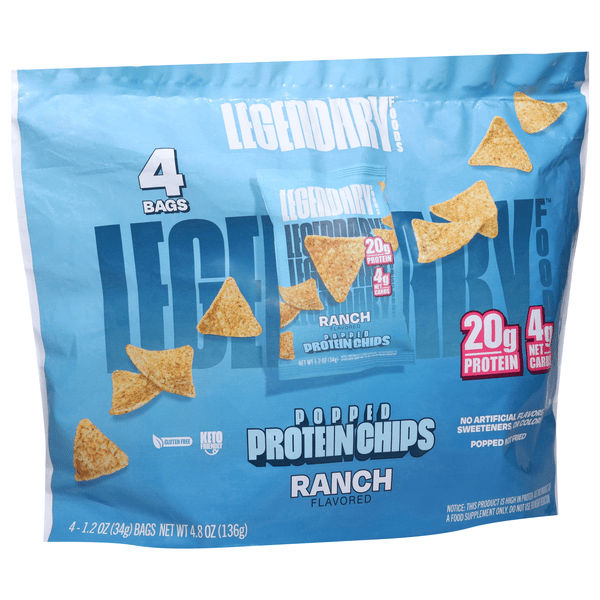 Legendary Foods Popped Protein Chips, Ranch, 4-1.2 oz Bags | Hy-Vee ...