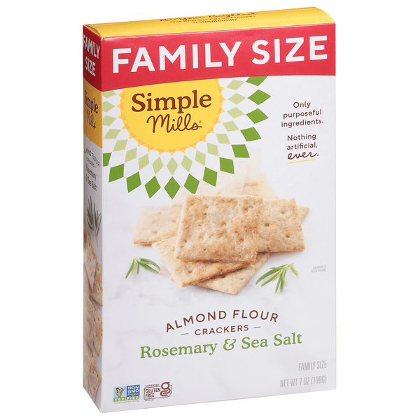 Simple Mills Almond Flour Rosemary & Sea Salt Crackers Family Size 7 oz ...