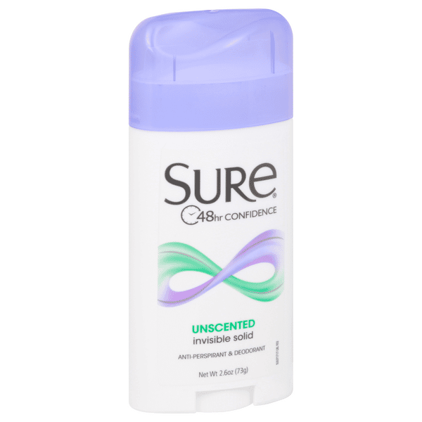 Sure Invisible Solid Unscented Anti-Perspirant & Deodorant | Hy-Vee ...