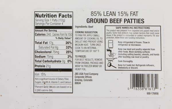 Hamburger Patty Nutrition Facts General 1 — Great American Brands