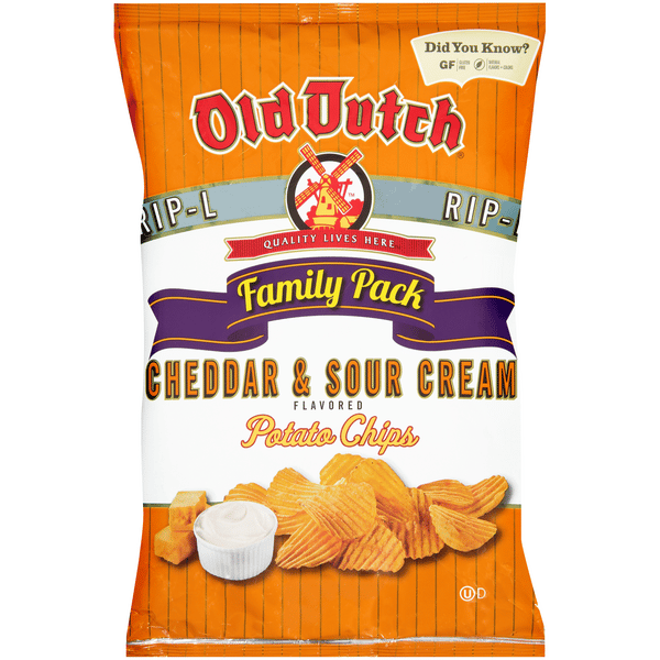 Old Dutch Cheddar & Sour Cream Flavored RIP-L Potato Chips
