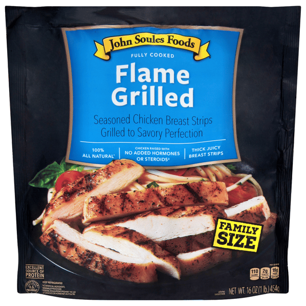 John Soules Foods Chicken Breast Strips, Flame Grilled