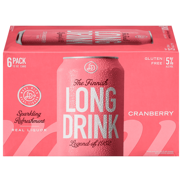 Long Drink Cranberry Gin Cocktail, 6Pk | Hy-Vee Aisles