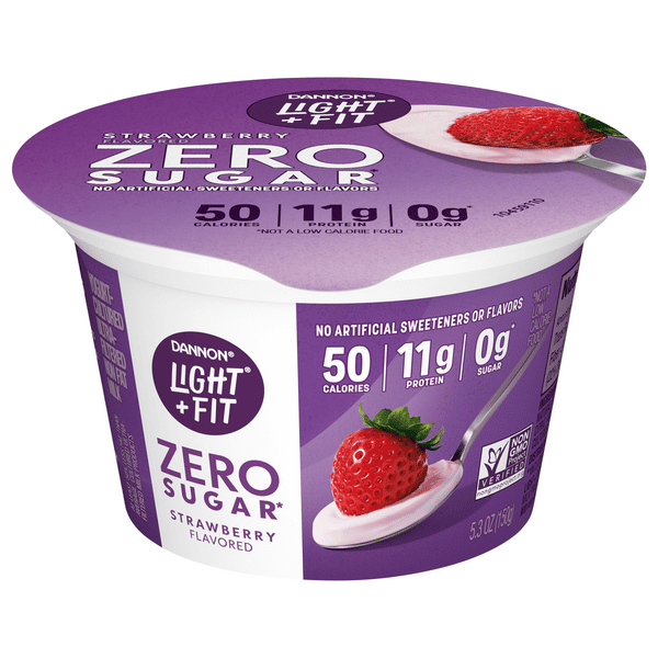 Dannon Light + Fit Zero Sugar Strawberry Flavored Yogurt