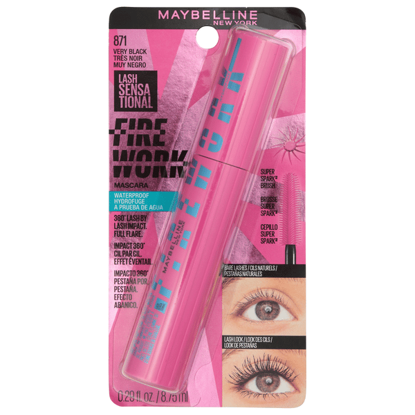 Maybelline Lash Sensational Firework Waterproof Mascara, Very Black ...