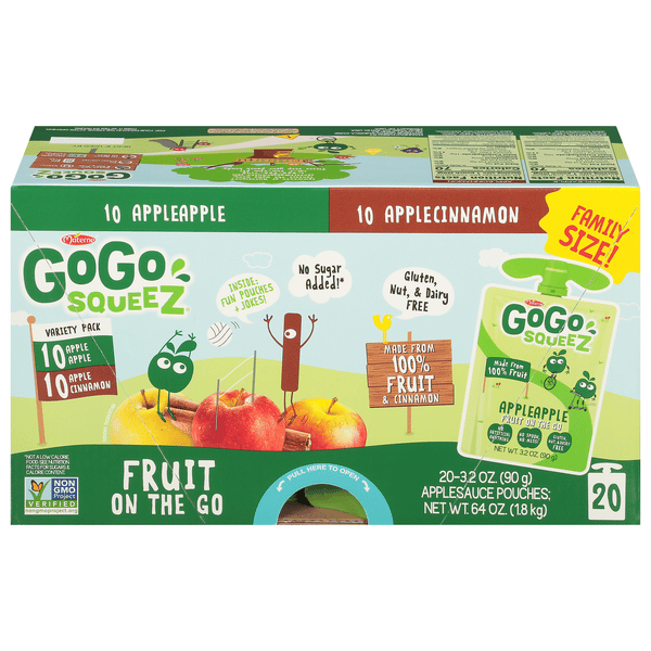 GoGo Squeez Apple Apple & Apple Cinnamon Fruit on the Go 20
