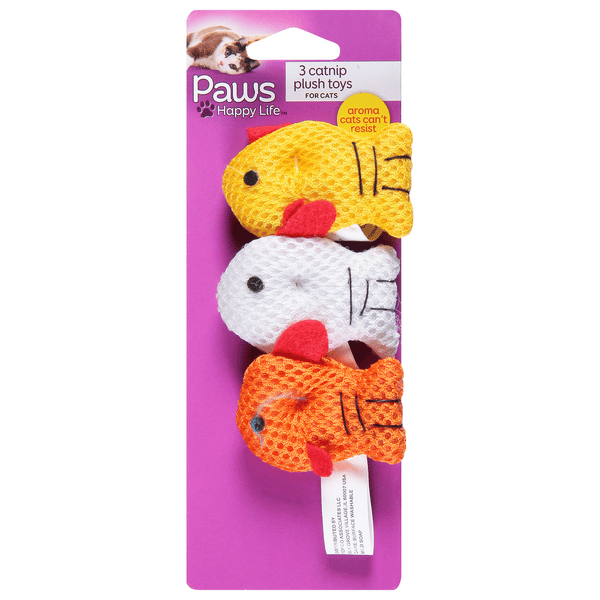 Paws Premium Fuzzy Fish Cat Toy with Catnip 3Ct | Hy-Vee