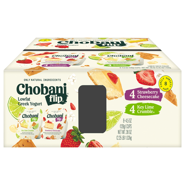 Chobani Flip Low Fat Greek Yogurt, Strawberry Cheesecake/Key