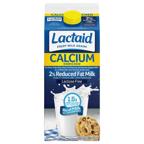 milk Lactaid 100% Lactose Free Reduced Fat Calcium Enriched Milk