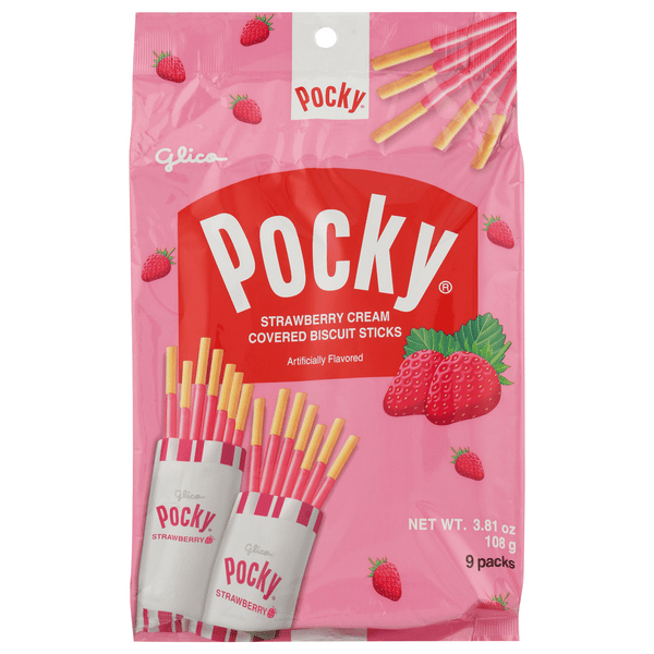 Pocky Strawberry Cream Covered Biscuit Sticks | Hy-Vee
