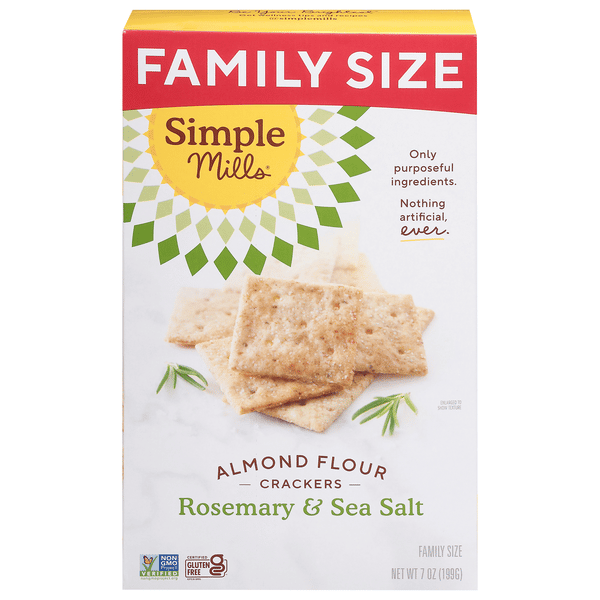 Simple Mills Almond Flour Rosemary & Sea Salt Crackers Family Size 7 oz ...