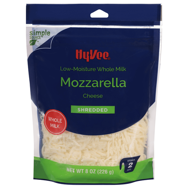 Hy-Vee Cheese, Mozzarella, Low-Moisture, Whole Milk