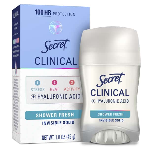 Secret Clinical Strength Shower Fresh Invisible Solid Antiperspirant ...