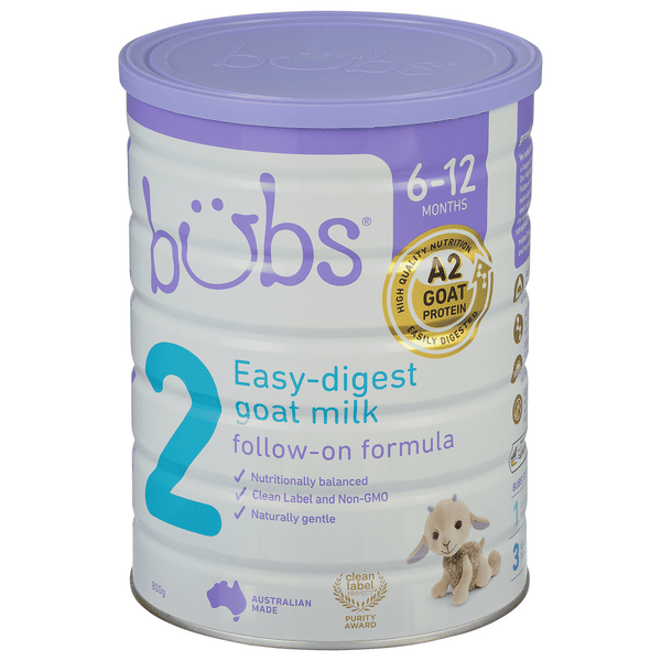 Bubs Australian Goat Milk-based Infant Formula Stage 2 | Hy