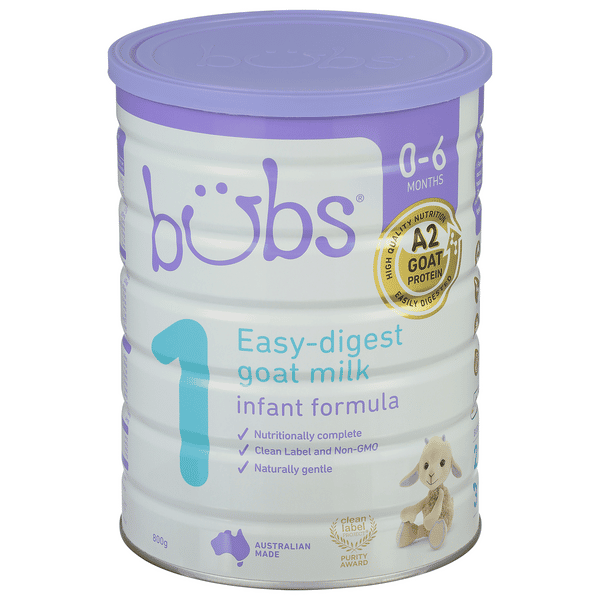 Bubs Australian Goat Milk-based Infant Formula Stage 1 | Hy