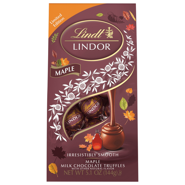 Lindt LINDOR Maple Milk Chocolate Candy Truffles, 5.1 oz. Bag | Hy